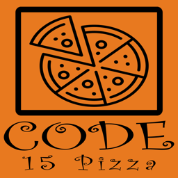 Code 15 Pizza logo.